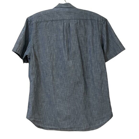 Old Navy Men's Button Down Shirt Slim Fit Chambray Short Sleeve Size Large - Picture 2 of 7